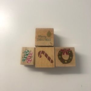 4 Pack of Christmas Rubber Stamps